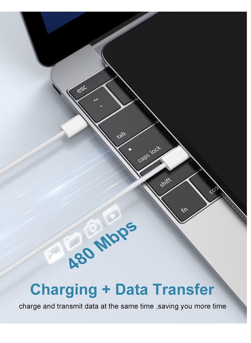 USB C to USB C Charger Cable：60W 3A Type C Charger Cable Fast Charge 3.3ft/1m Nylon USBC to USBC Data Cable Compatible with iPhone 16 15 Pro Max Galaxy S24 S23 iPad Pro/Air MacBook Pro/Air - Image 4