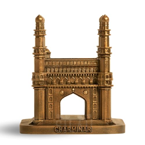 SILAII Resin Charminar Monumental Sculpture | Iconic Hyderabad Landmark | Stunning Home Decor & Souvenir Piece, Gold, 17.7 cm, 7 inches - Image 1