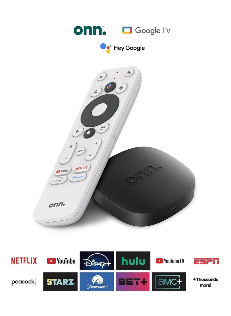 ONN - ONN. Google TV 4K UHD Resolution Streaming Box with Remote Control - Image 1