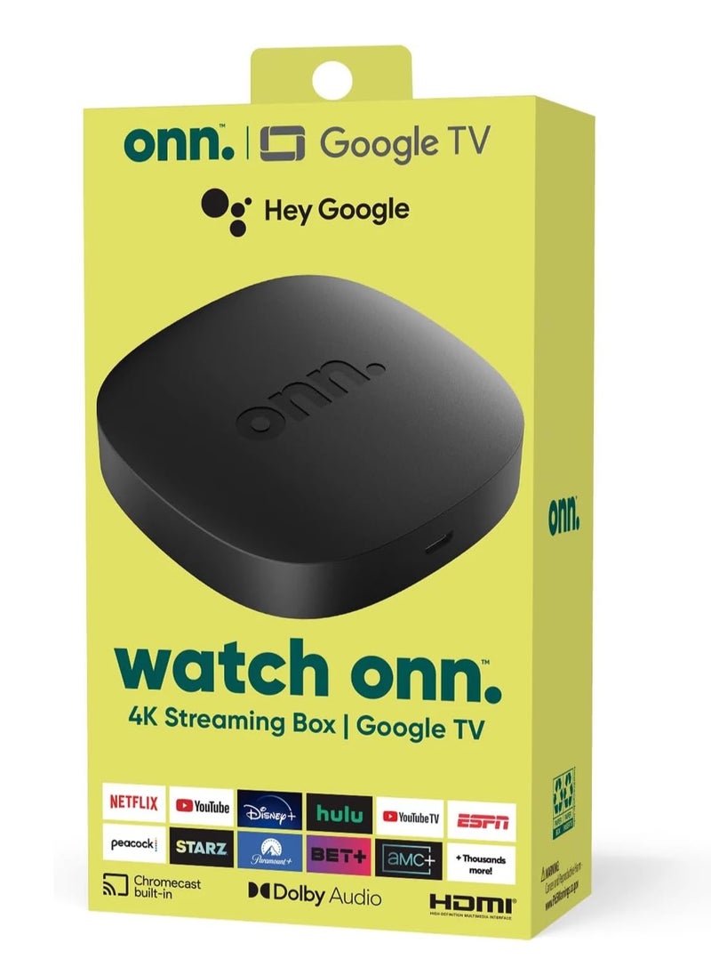 ONN - ONN. Google TV 4K UHD Resolution Streaming Box with Remote Control - Image 1