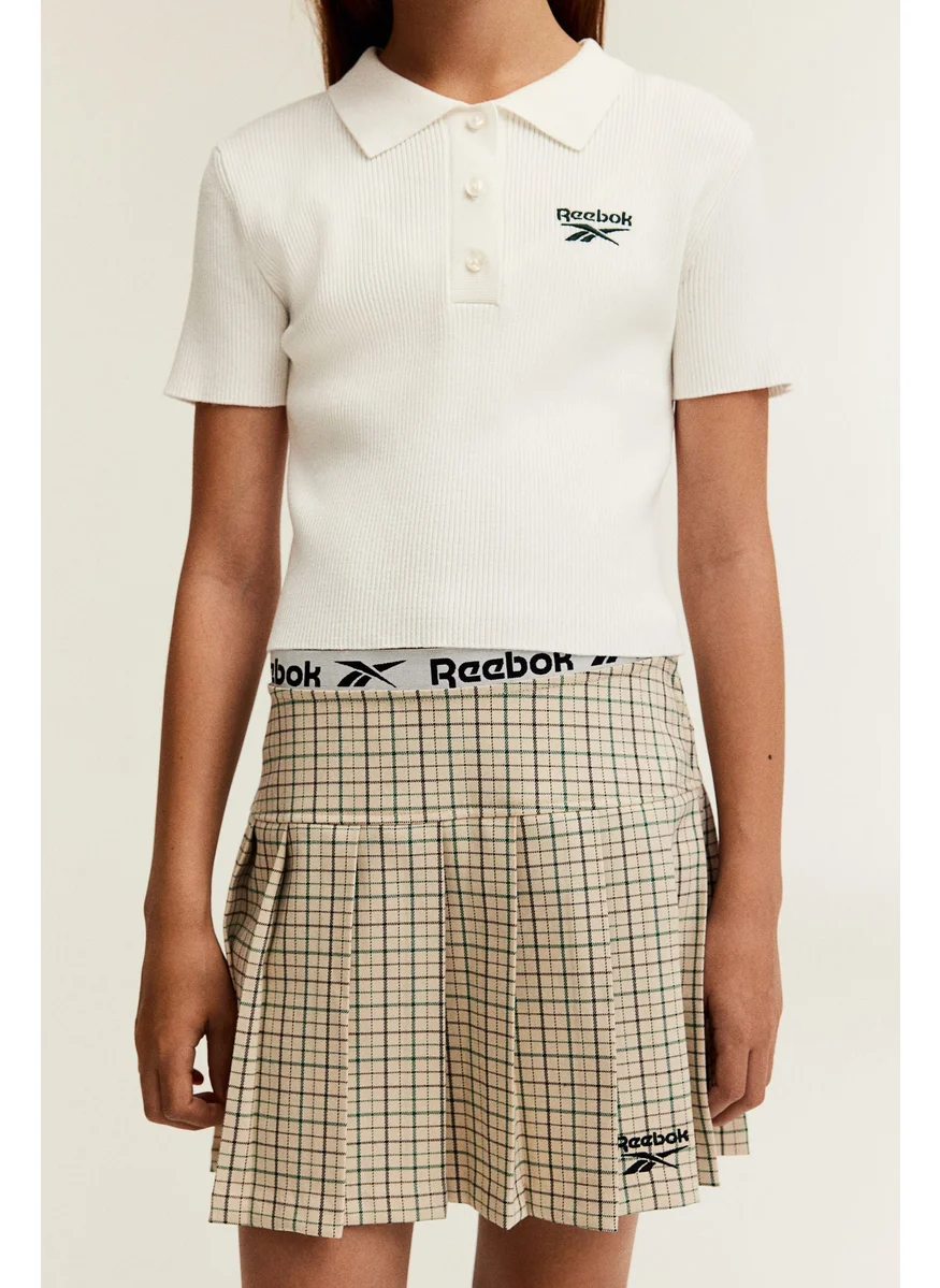 H&M Pleated Motif-Detail Skirt