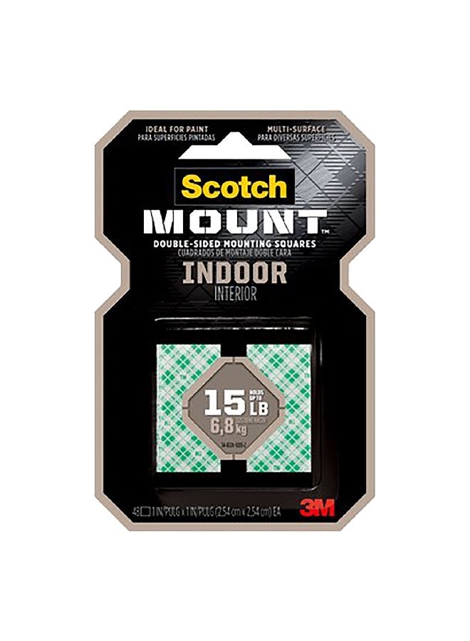 Scotch  48-Piece Double-Sided Multi-Surface Indoor Mounting Square White and Green 1inch 70009117816 