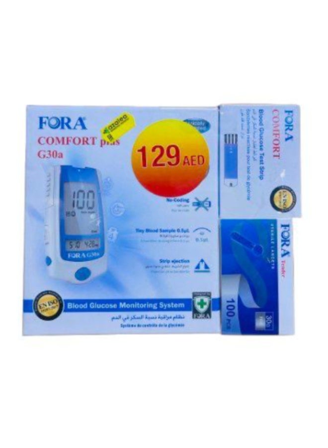 FORA COMFORT PLUS BGM COMBO PACK (MONITOR+TEST STRIP+LANCETS)