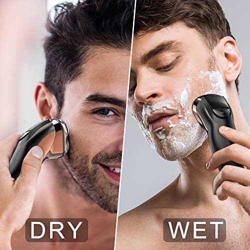 Hatteker Electric Shaver Men Razor Rotary Shavers With Pop-Up Sideburn Trimmer Waterproof Wet Dry Cordless Rechargeable, Bronze - Image 5