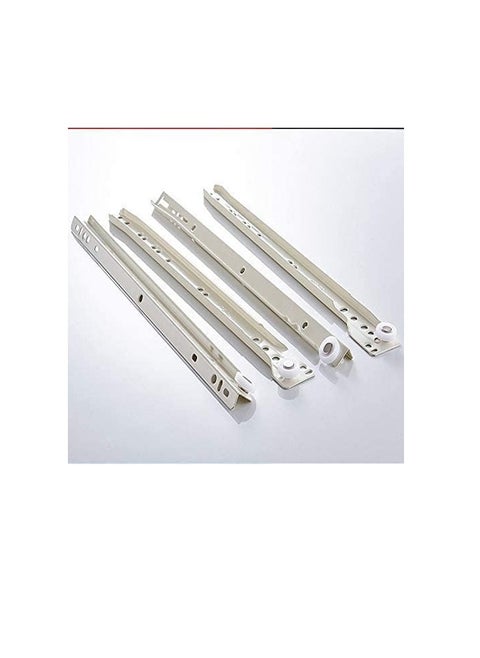 Cabinet Rails Drawer Track Slides For Computer Table Clothing Cabinets With Wheels White Color (14 inch)