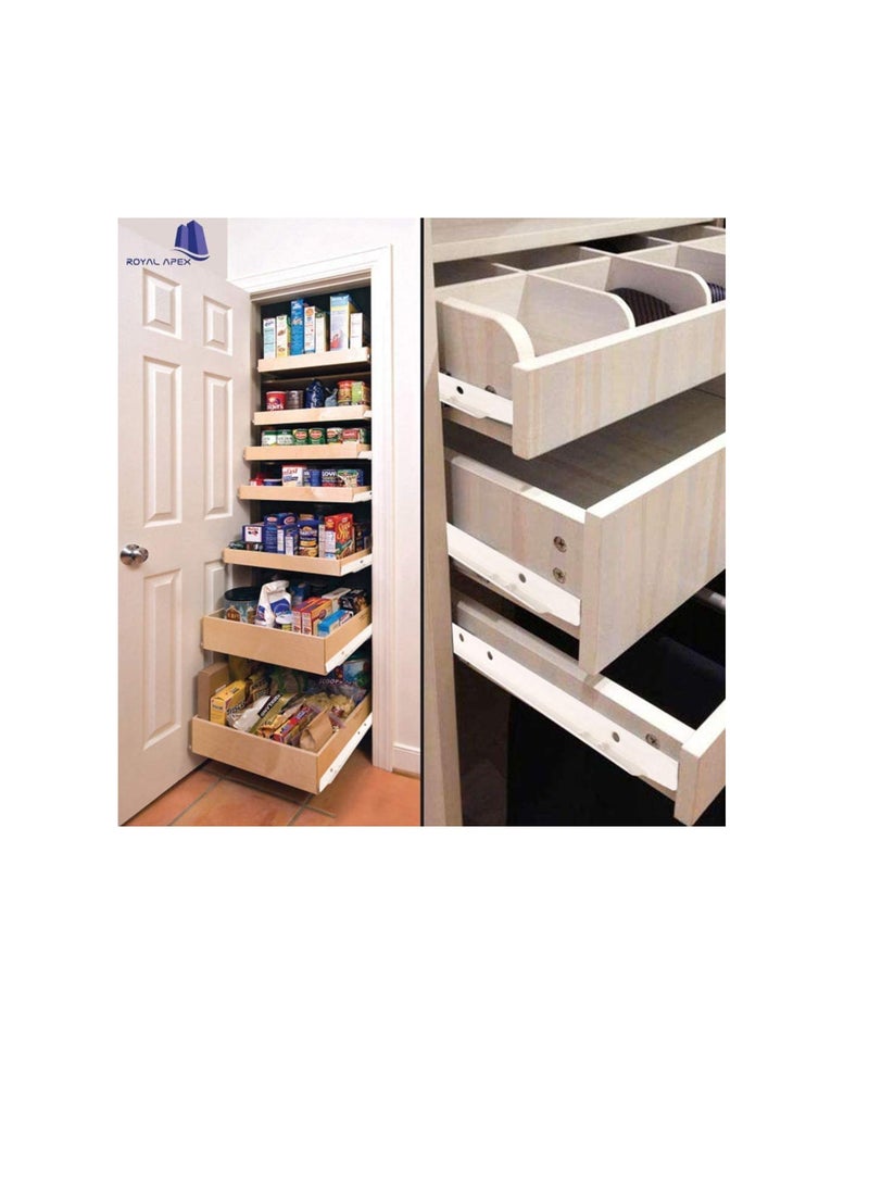 Cabinet Rails Drawer Track Slides For Computer Table Clothing Cabinets With Wheels White Color (14 inch)