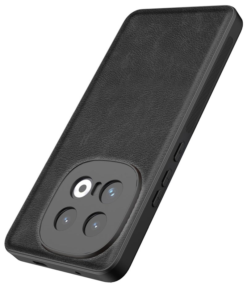 Kapa Tux Leather Back Cover for IQOO 13 (5G) | Slim Shockproof Camera Protection Bumper Case (Black) - Image 1