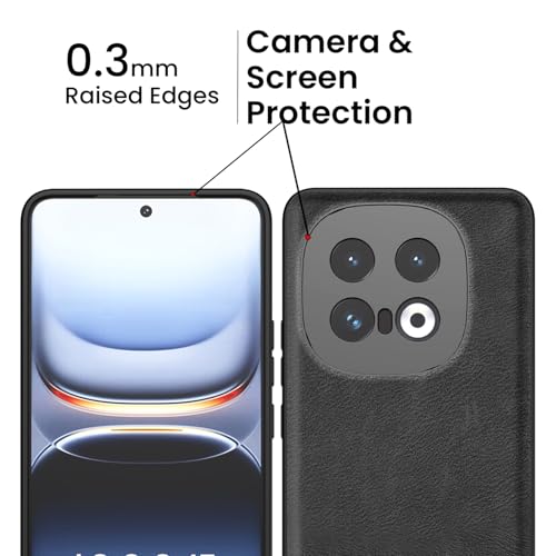 Kapa Tux Leather Back Cover for IQOO 13 (5G) | Slim Shockproof Camera Protection Bumper Case (Black) - Image 3