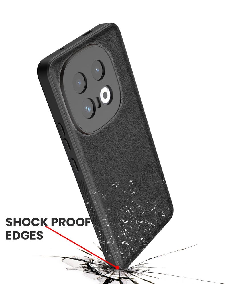 Kapa Tux Leather Back Cover for IQOO 13 (5G) | Slim Shockproof Camera Protection Bumper Case (Black) - Image 4