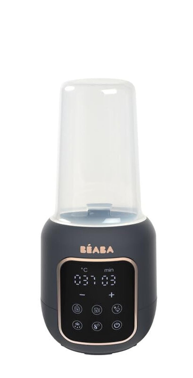 Baba بيبا 5 في 1 سخان زجاجات الحليب للأطفال ومطهر، سخان زجاجات متعدد الوظائف، مطهر، سخان طعام الأطفال، محمول، كهربائي، تسخين سريع مع مؤقت قابل للتعديل وخالي من BPA والرصاص (أزرق) - Image 1