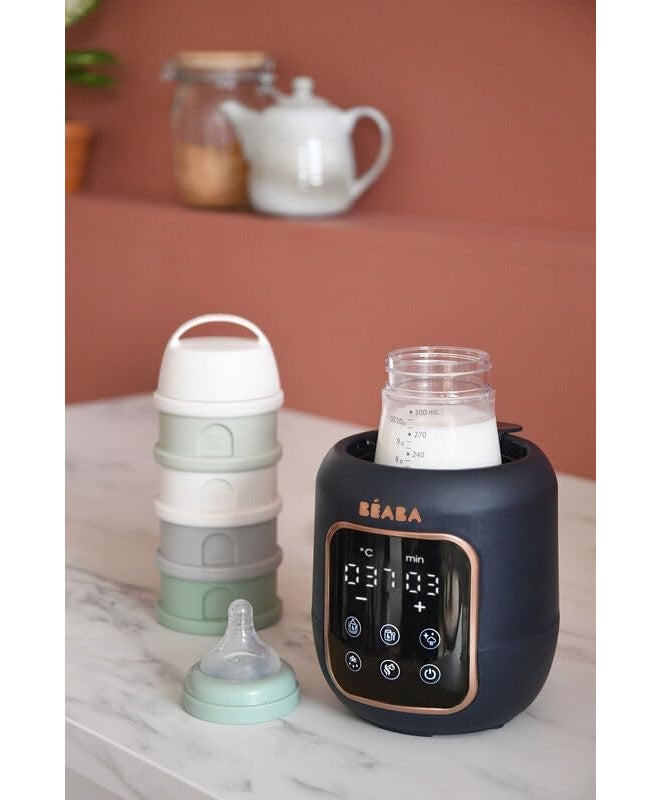 Baba بيبا 5 في 1 سخان زجاجات الحليب للأطفال ومطهر، سخان زجاجات متعدد الوظائف، مطهر، سخان طعام الأطفال، محمول، كهربائي، تسخين سريع مع مؤقت قابل للتعديل وخالي من BPA والرصاص (أزرق) - Image 5