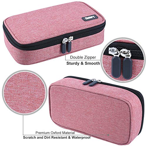 Chelory Large Pencil Case Big Capacity Pencil Bag Pouch High Storage Pen Pencil Marker Cases Holder Multi Functional Portable Office Stationery Organizer Adult Men Women (Light Pink) - Image 4