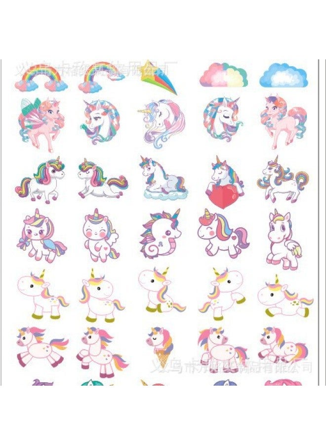 Forest Animal Park Glutinous Rice Paper Cake Decorating Stickers Edible Wafer Paper Printed Fruit Plate Decorations-Color:Edible-Specifications:Cartoon Unicorn 80 Pieces - Image 1