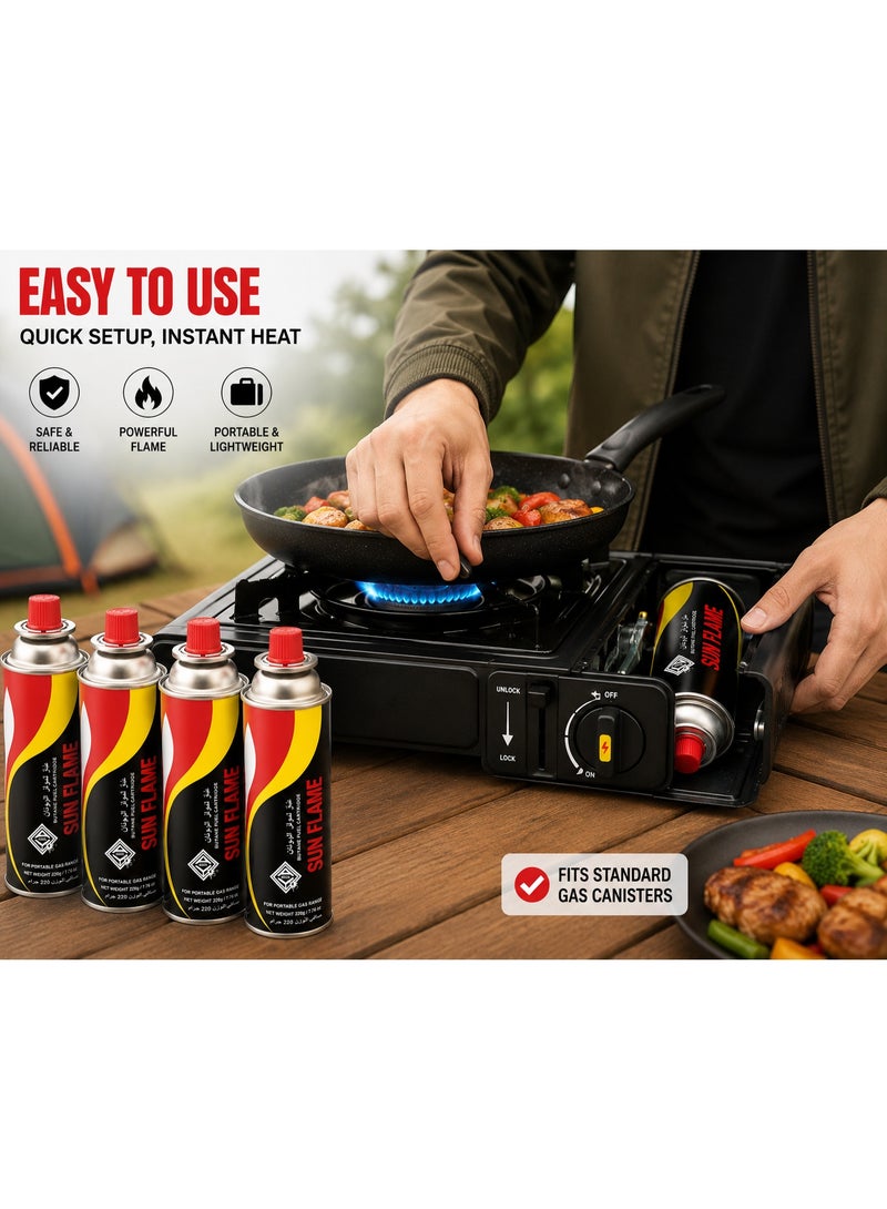 SUNFLAME Butane Gas for Camping Stove, 4-Pack, 220g - Image 3