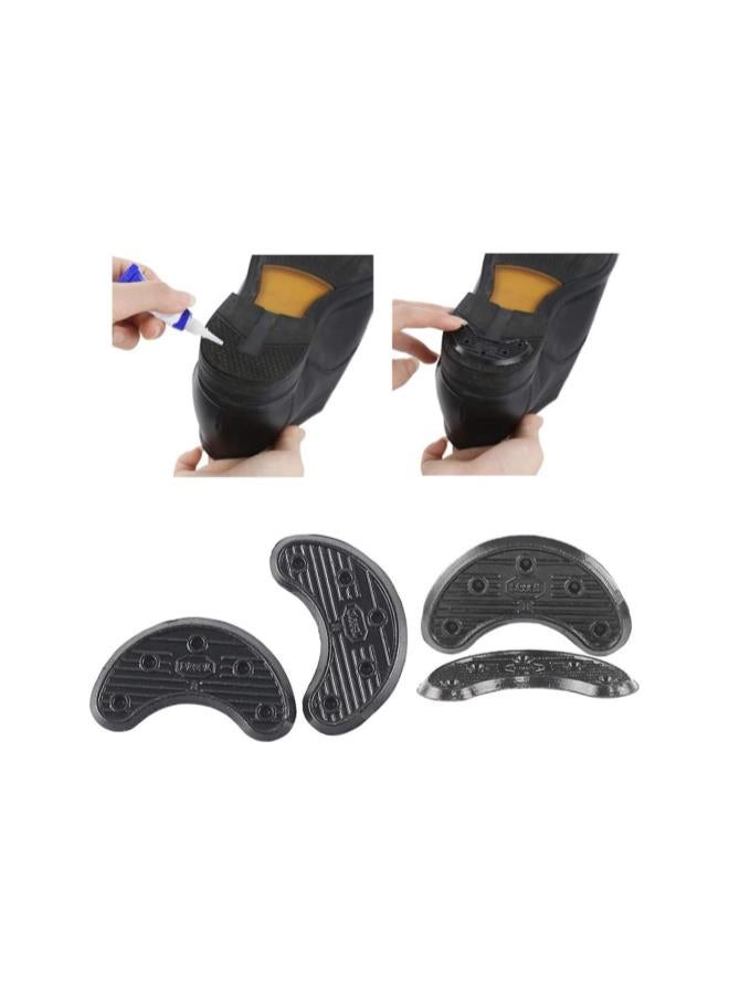 10 Pairs Shoe Heel Plates Stickers Horseshoe-Shaped Sole Stickers Repair Pad Heel Sole Replacement Patch Stickers (Size 4)  - Image 5