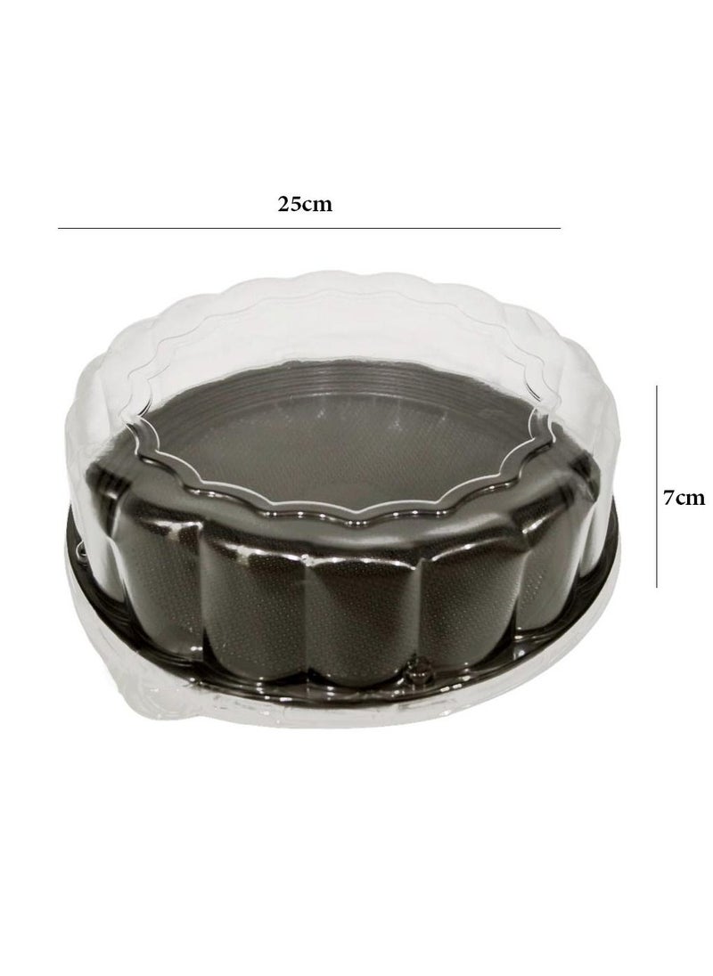 Generic - Round Plastic Cake Container With Transparent Cover 25 Cm - Image 1