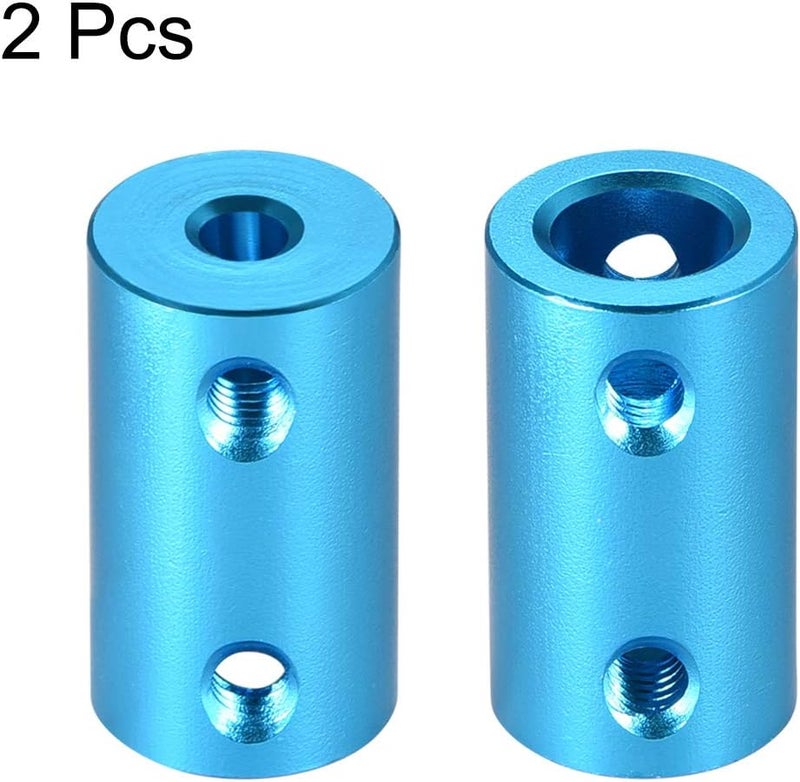 uxcell 4mm to 8mm Bore Rigid Coupling Set Screw L25XD14 Aluminum Alloy,Shaft Coupler Connector for 3D Printers, Motor Accessories,Blue,2pcs - Image 2