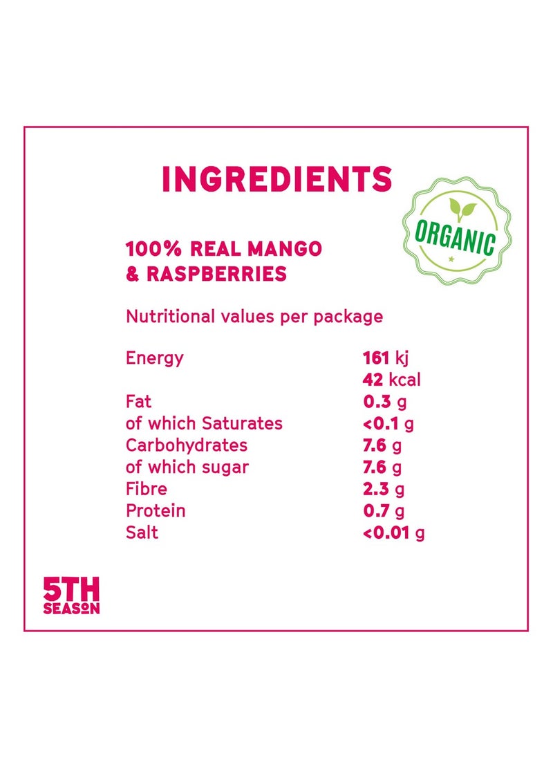 5TH SEASON - 5th Season Fruit Snacks – Mango & Raspberries Freeze-Dried 14g – Vegan, Under 50 Calories & Gluten Free with No Added Sugar or Preservatives (Pack of 2) - Image 1