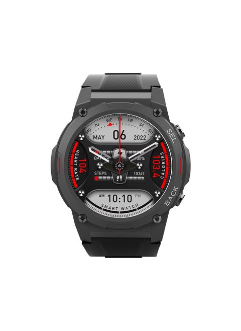 SW04 Impulse Smart Watch with Water Resistant, AMOLED Display, AOD Clock, and Sleep, Heart Rate, Pressure, and Oxygen Monitoring - Black