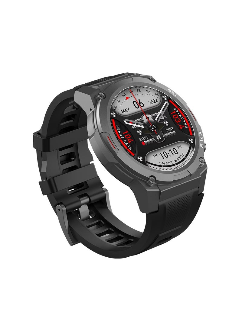 SW04 Impulse Smart Watch with Water Resistant, AMOLED Display, AOD Clock, and Sleep, Heart Rate, Pressure, and Oxygen Monitoring - Black