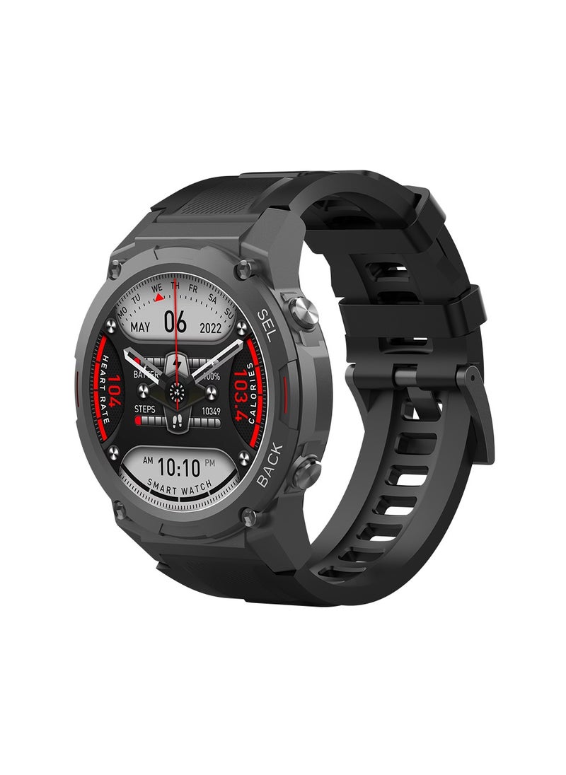 SW04 Impulse Smart Watch with Water Resistant, AMOLED Display, AOD Clock, and Sleep, Heart Rate, Pressure, and Oxygen Monitoring - Black
