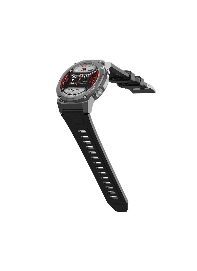SW04 Impulse Smart Watch with Water Resistant, AMOLED Display, AOD Clock, and Sleep, Heart Rate, Pressure, and Oxygen Monitoring - Black