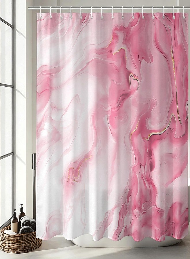 Mocsicka Shower Curtains for Bathroom, Pink Marble Shower Curtain for Bathroom, Pink and White Shower Curtain Modern Art Decor Waterproof Fabric Bath Curtain for Modern Bath Decor, 72 X 72 Inch - Image 1