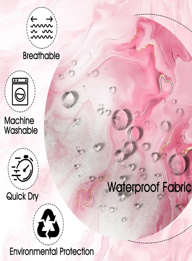 Mocsicka Shower Curtains for Bathroom, Pink Marble Shower Curtain for Bathroom, Pink and White Shower Curtain Modern Art Decor Waterproof Fabric Bath Curtain for Modern Bath Decor, 72 X 72 Inch - Image 4
