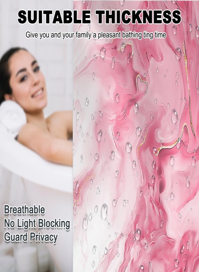 Mocsicka Shower Curtains for Bathroom, Pink Marble Shower Curtain for Bathroom, Pink and White Shower Curtain Modern Art Decor Waterproof Fabric Bath Curtain for Modern Bath Decor, 72 X 72 Inch - Image 5