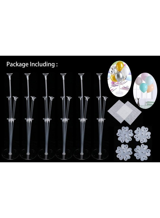 JOLLYSTYLE 6 Balloon Holder Stands Kit With 42 Sticks 42 Cups And 6 Base Table Desktop Centerpiece Decorations For Wedding Birthday Baby Shower Party - Image 3