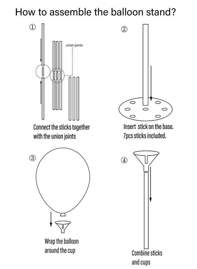 JOLLYSTYLE 6 Balloon Holder Stands Kit With 42 Sticks 42 Cups And 6 Base Table Desktop Centerpiece Decorations For Wedding Birthday Baby Shower Party - Image 5