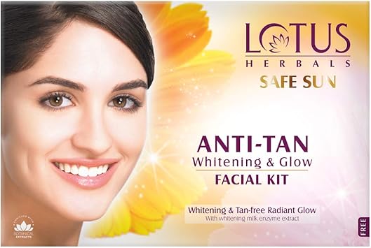 LOTUS HERBALS Lotus Herbals Safe Sun Anti Tan Whitening and Glow 4 in 1 Facial Kit 60g Single Use  - Image 1