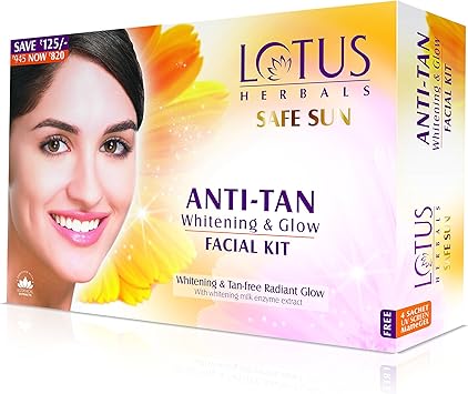 LOTUS HERBALS Lotus Herbals Safe Sun Anti Tan Whitening and Glow 4 in 1 Facial Kit 60g Single Use  - Image 3