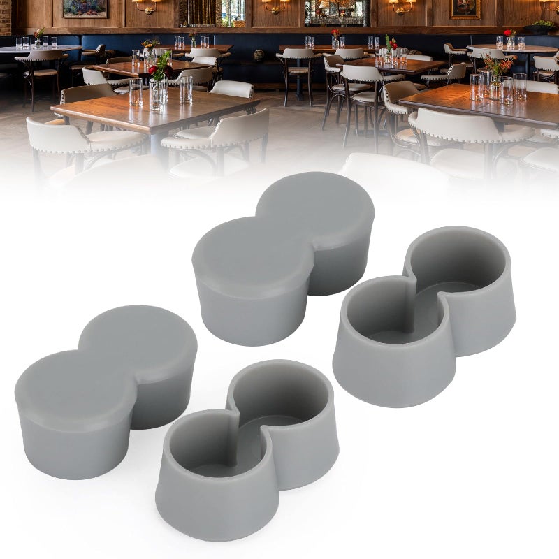 gtpartes 4 Set Double Chair Table Leg Caps Replacement Fit For Retro 50S 60S Diner Kitchen Table Tip Cap Pipe Formica Chairs Leg Tips Siamese Slide Anti-Scratch 1    Inner Diameter Vintage - Image 1