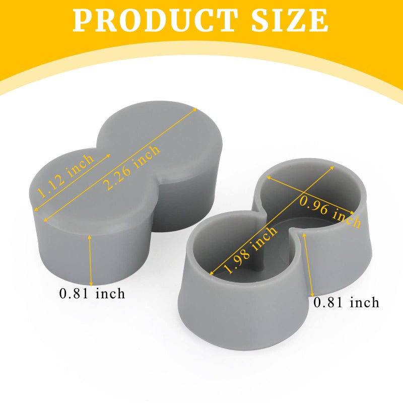 gtpartes 4 Set Double Chair Table Leg Caps Replacement Fit For Retro 50S 60S Diner Kitchen Table Tip Cap Pipe Formica Chairs Leg Tips Siamese Slide Anti-Scratch 1    Inner Diameter Vintage - Image 2