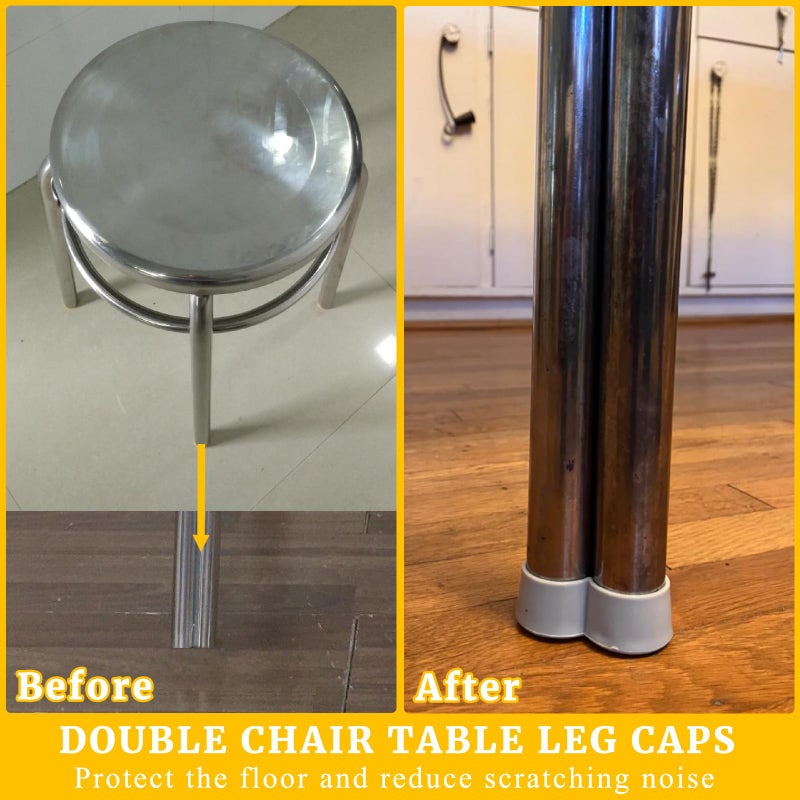 gtpartes 4 Set Double Chair Table Leg Caps Replacement Fit For Retro 50S 60S Diner Kitchen Table Tip Cap Pipe Formica Chairs Leg Tips Siamese Slide Anti-Scratch 1    Inner Diameter Vintage - Image 5