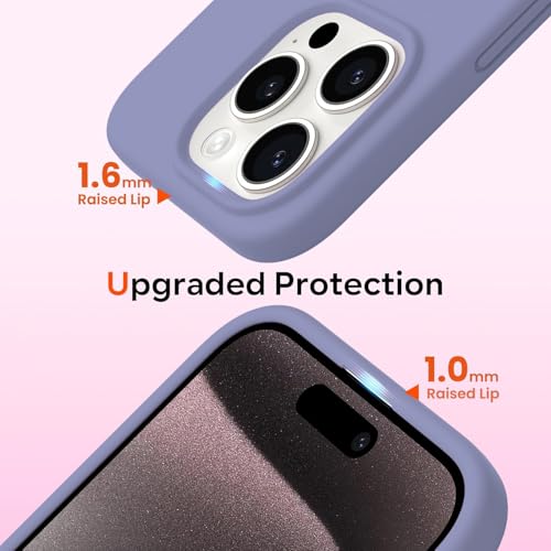 DIZORO Compatible for iPhone 16 Pro Max Case Slim Liquid Silicone 3 Layers Full Covered Soft Gel Rubber Phone Case Protective Cover 6.9 Inch - Lavender Gray - Image 5