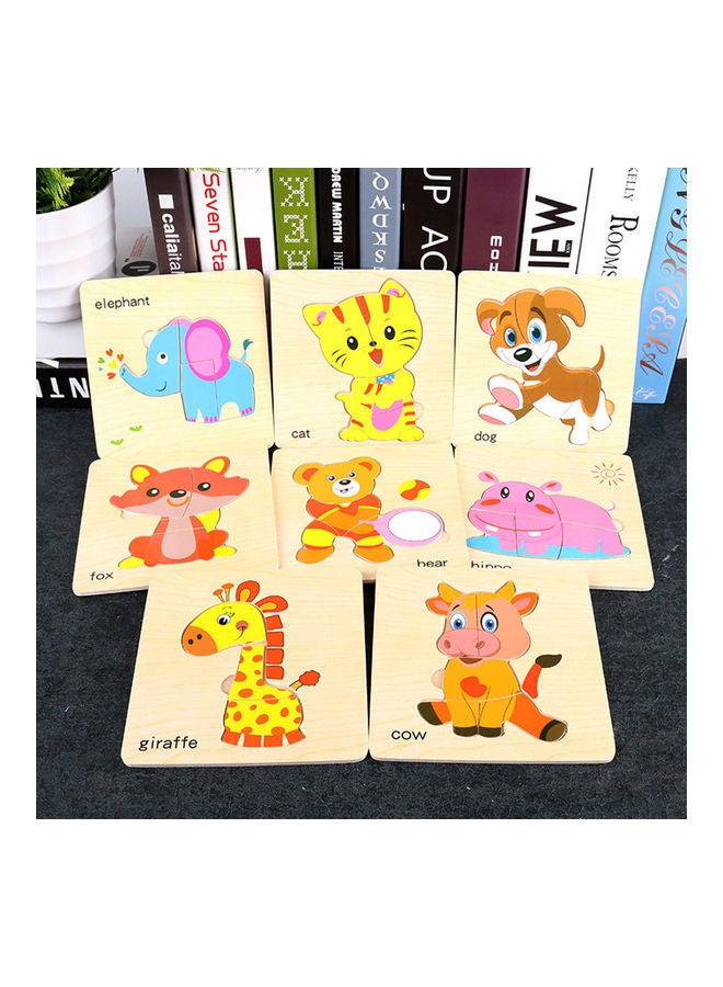 NIBEMINENT 8-Piece Wooden Cartoon Fruit Puzzle 15x4x15cm - Image 4