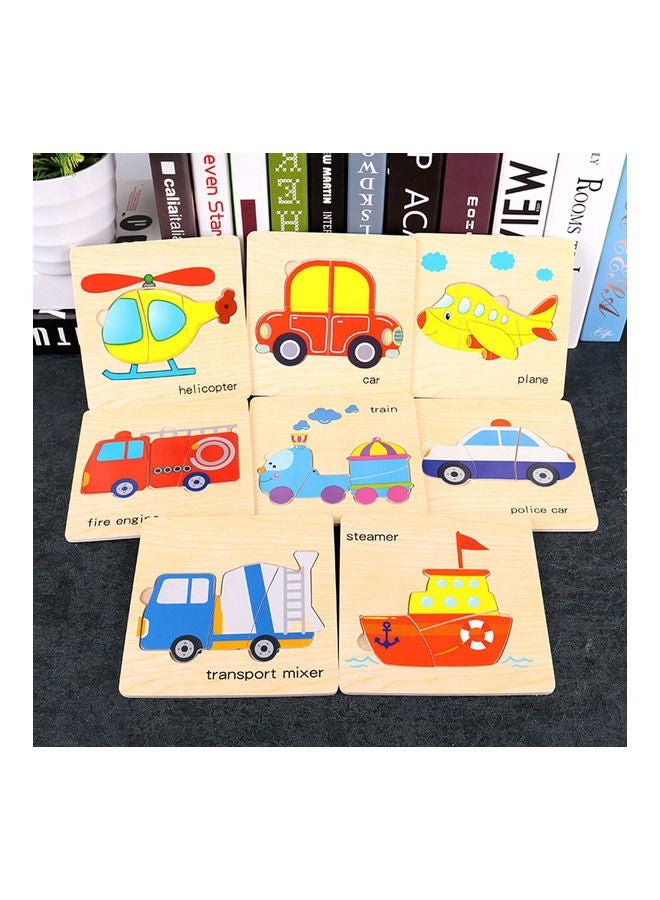 NIBEMINENT 8-Piece Wooden Cartoon Fruit Puzzle 15x4x15cm - Image 3