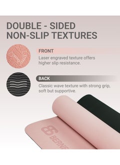 Bernessi 8MM Yoga Mat with Carrying Strap Anti-Slip for Home Workout Exercises Meditation Eco Friendly, Non Skid TPE Yoga Mattres for Pilates 183x61x0.8cm Thick, Pink/Black Color  - Image 3