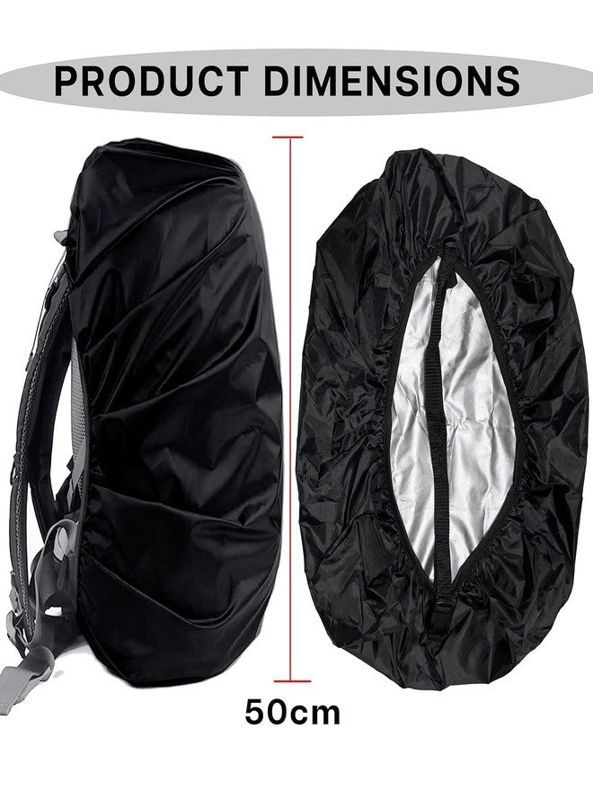 HOUSELY Backpack Rain Cover 30-35L Waterproof Dustproof Bag Cover with Elastic Buckle & Storage Pouch, Travel Hiking School Laptop Bag Rain Protector, Lightweight Foldable (Black) - Image 2
