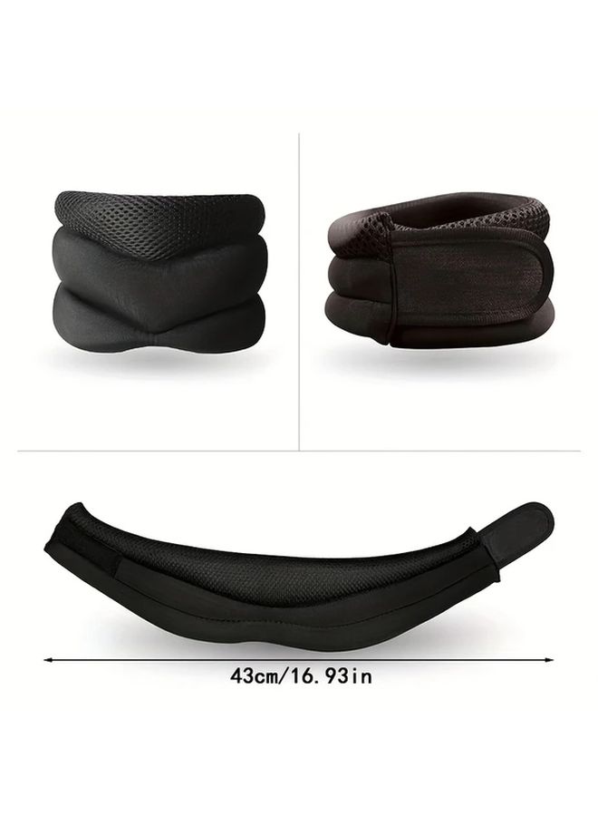 Adjustable Cervical Alignment Pillow Black Ergonomic Support For Computer Work Travel Sleeping - Image 2