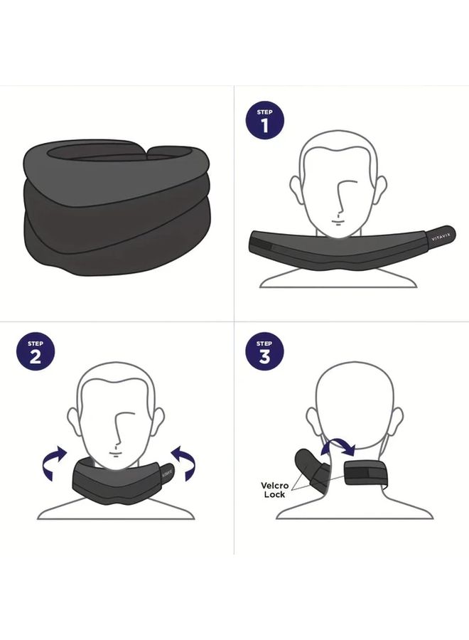 Adjustable Cervical Alignment Pillow Black Ergonomic Support For Computer Work Travel Sleeping - Image 4