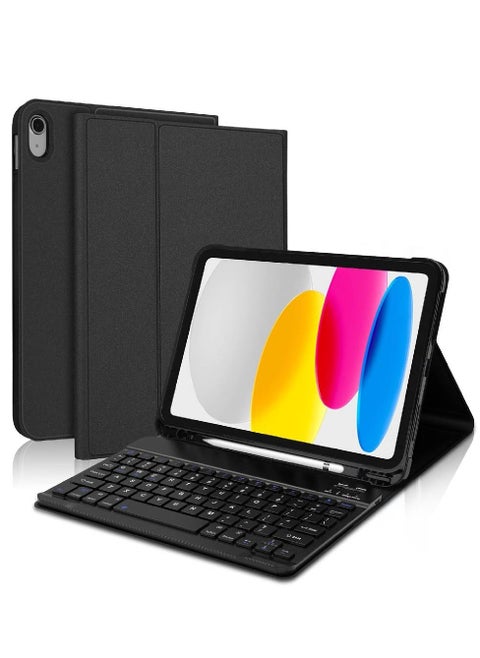 iPad 10th Generation Keyboard Case with Trackpad (10.9 Inch 2022) – Wireless Detachable Multi-Touch Keyboard with Smart Folio and Pencil Holder