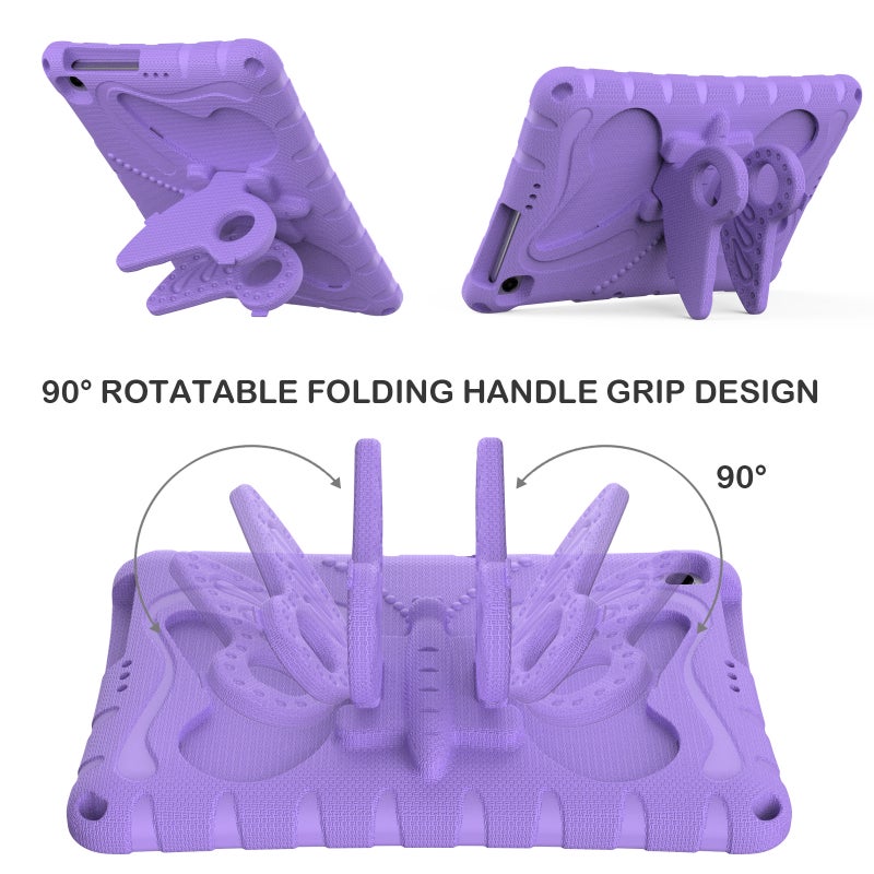 إيروريكس جراب تابلت مضاد للصدمات من مادة إي في إيه بتصميم فراشة لهاتف Honor Pad X8 / X8 Lite مقاس 10.1 بوصة (أرجواني فاتح) - Image 4