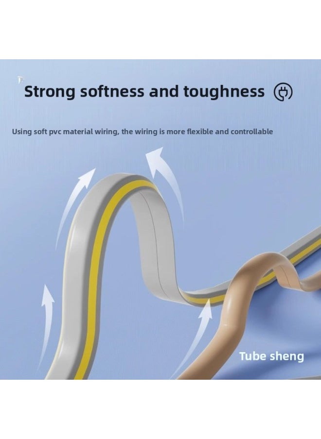 Generic - Pvc Soft Rubber Trunking Ground Surface Installation Rubber Crimping Trunking Anti-stepping Invisible Open Wire Trunking Ground Wire Trunking-Color:Gray 4cm Wide [d40 Flame Retardant Model] - Image 1