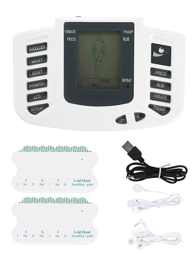 Generic Electrical Full-Function Whole Body Acupuncture Pulse Massage Treatment Instrument, Cervical Massager, Digital Meridian Pulse Mini Massager ( European Plug, 8 Pair Patches）  - Image 1