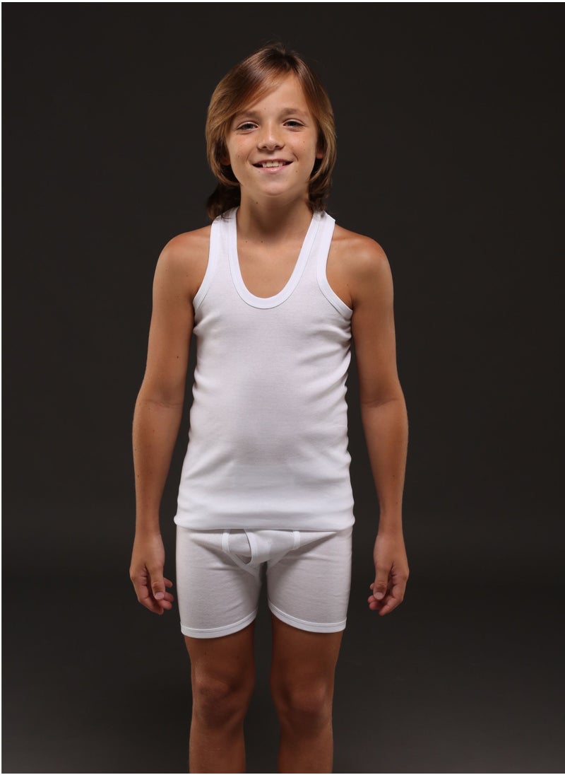 DeloPik EveryOne Boys Cotton white undershirt,Vest and boxer underwear set(PACK OF 6)(15-16 YEARS)  - Image 1