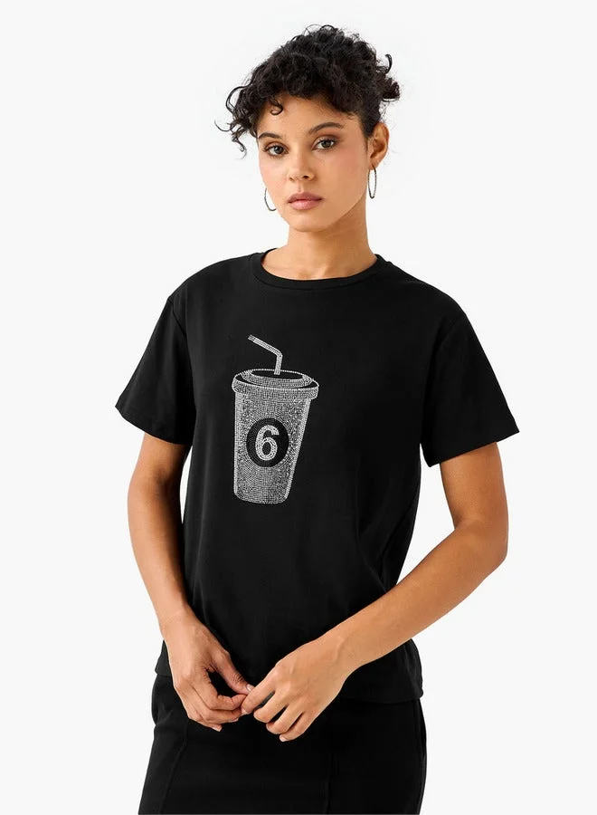 تواكستريمز تيشيرت قطن بتفاصيل مزخرفة