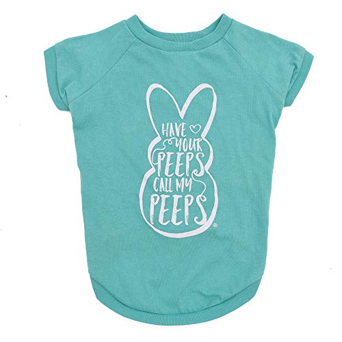 Peeps Dog T-Shirt | Teal Blue, Size X-Small | Officially Licensed Peeps for Pets Pet Dog Clothing - Image 1